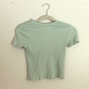 Basic mint green ribbed tee